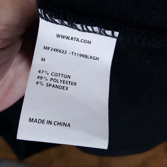 RTA Sweatshirt Mens Medium Black Pullover Crew Logo CHARLES in GOTHIC $170 - Picture 9 of 12